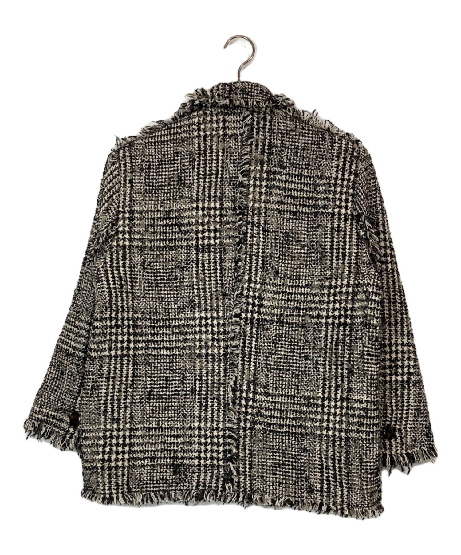 中古・古着通販】CLANE (クラネ) ミックスツイードブルゾン ブラック