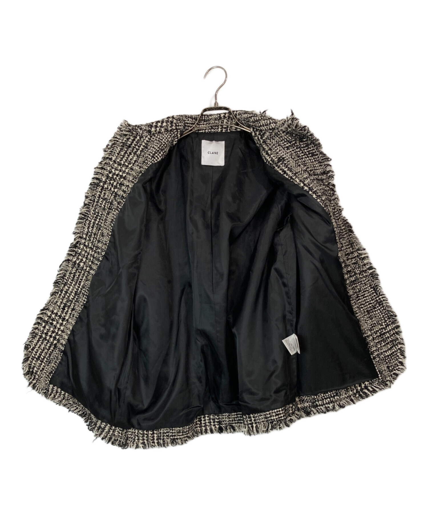 中古・古着通販】CLANE (クラネ) ミックスツイードブルゾン ブラック