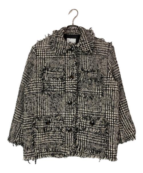 中古・古着通販】CLANE (クラネ) ミックスツイードブルゾン ブラック