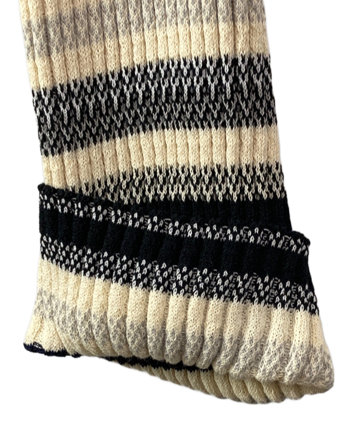 AMERI BRAID FUR KNIT アメリ　ブレードファーニット 中古・古着通販】AMERI (アメリ) MULTI BORDER KNIT DRESS アイボリー