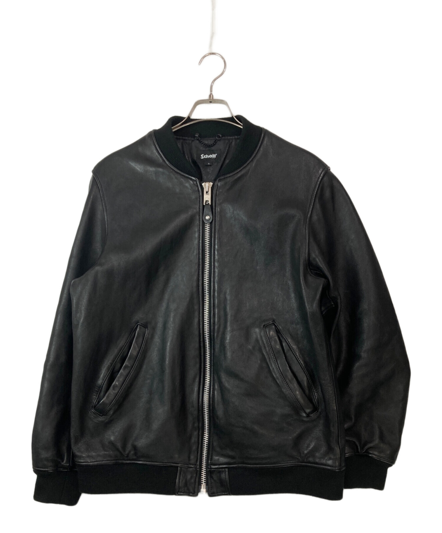 中古・古着通販】Schott (ショット) LEATHER BOWERY JACKET ブラック 