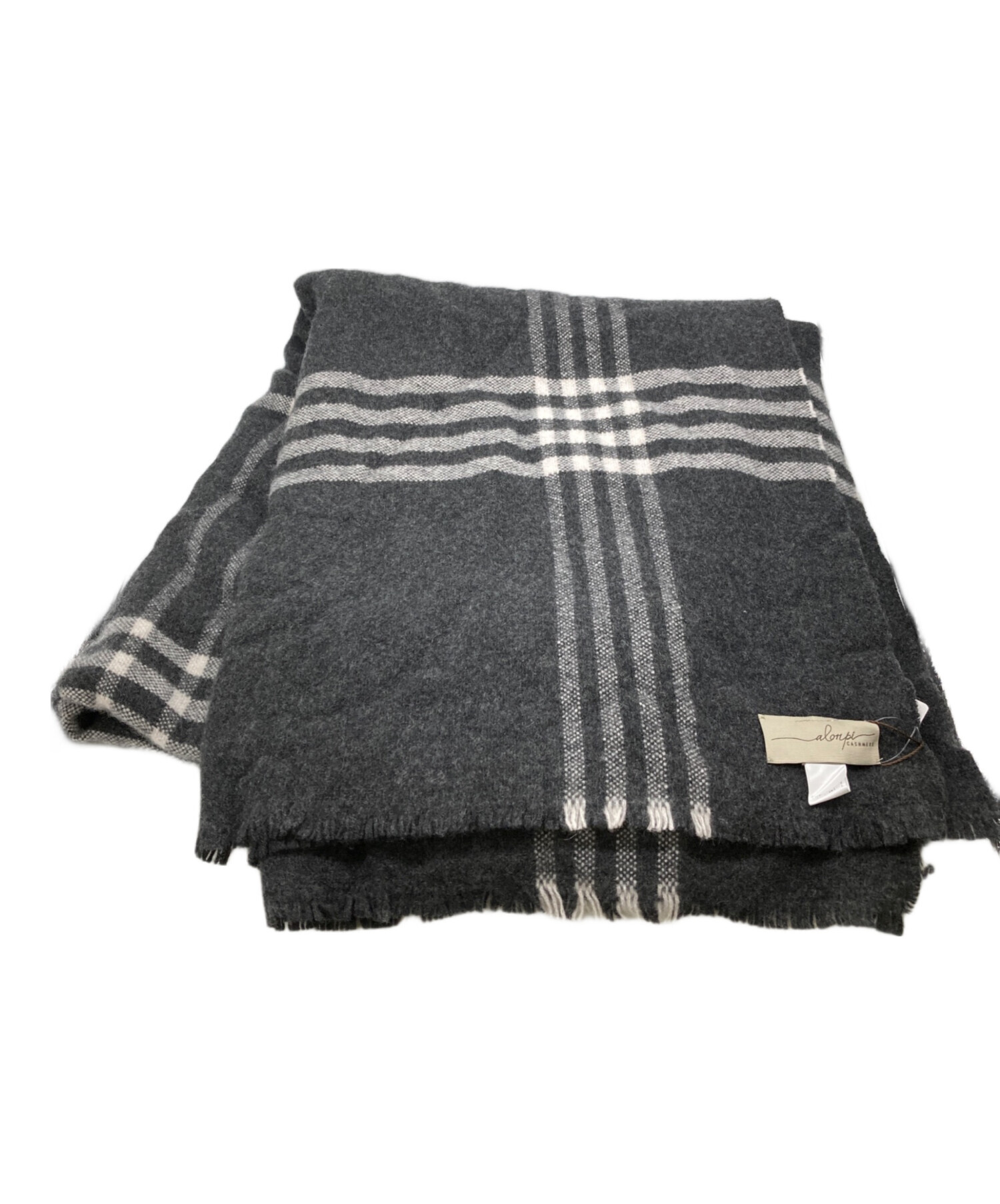 中古・古着通販】alonpi (アロンピ) カシミヤ100%ストール ブラック 