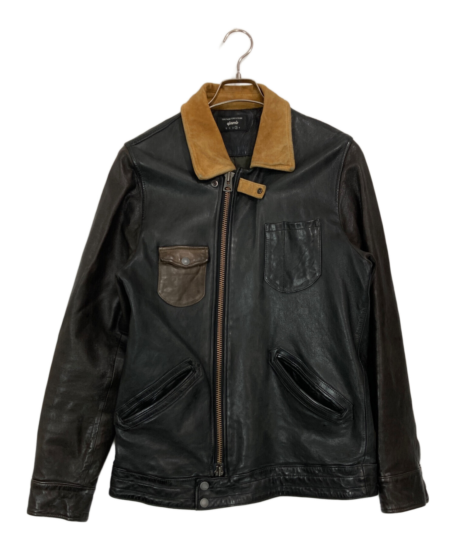 glamb Blaine leather ブレイン レザージャケット 中古・古着通販】glamb (グラム) ブレインレザージャケット ブラック