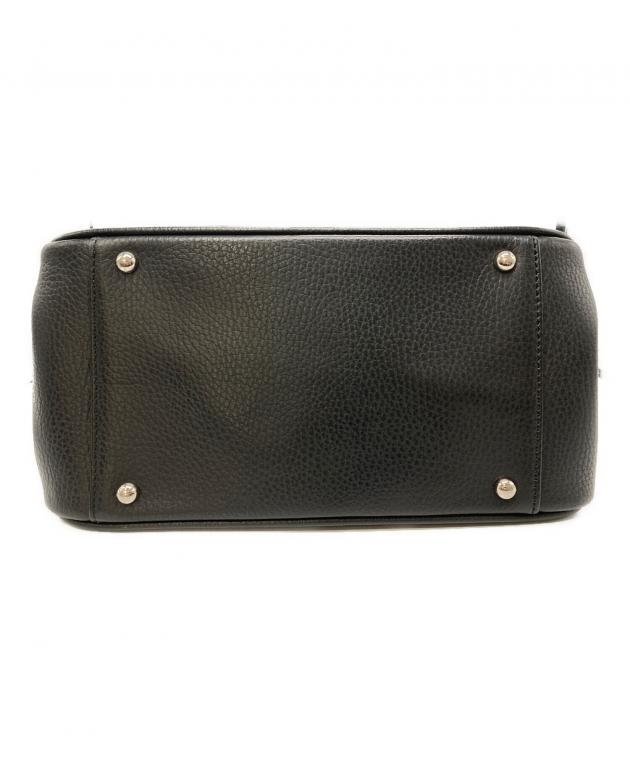 中古・古着通販】BURBERRY (バーバリー) レザーハンドバッグ ブラック