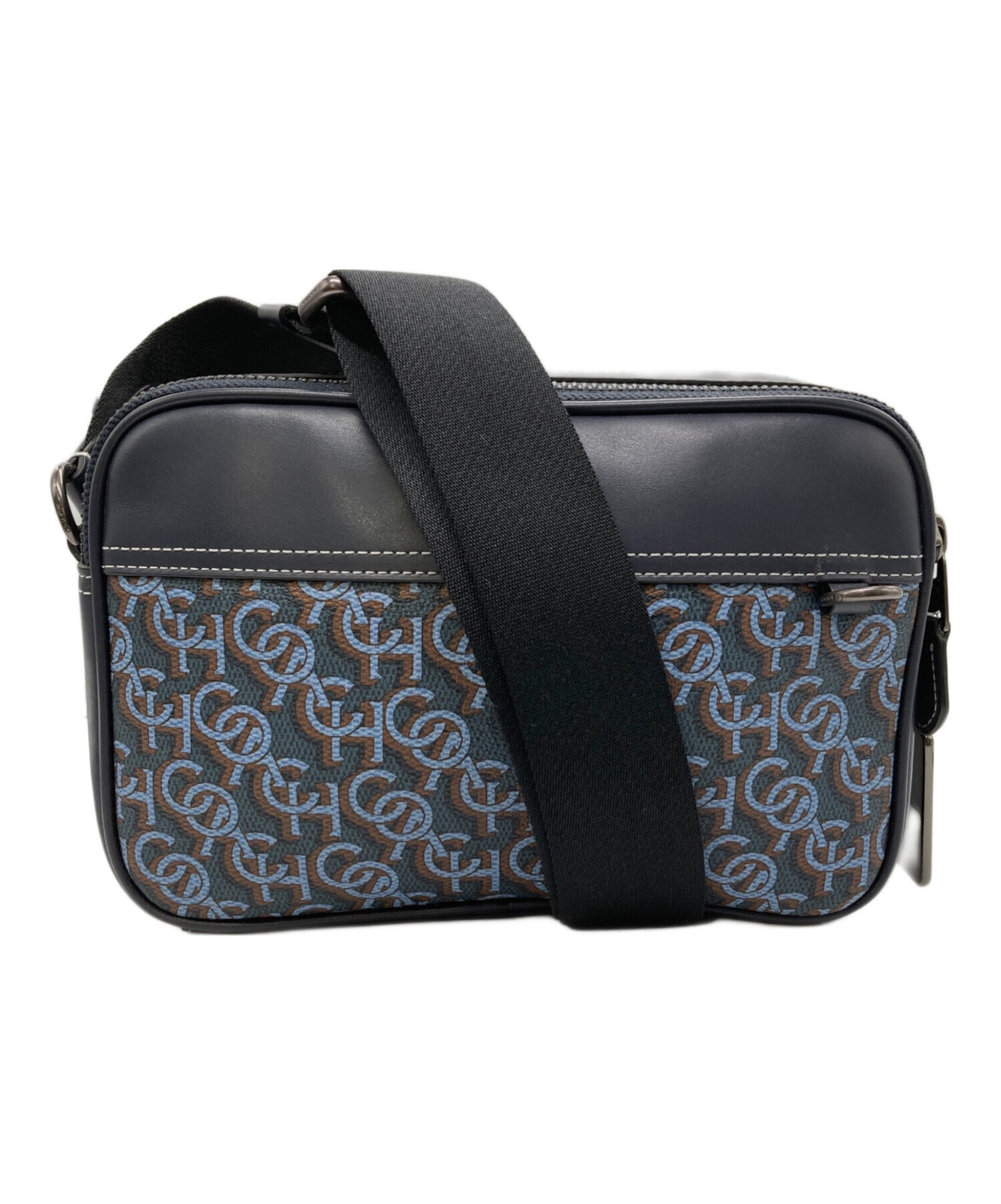 COACH　メンズ　グラハム クロスボディ・シグネチャー モノグラム プリント 中古・古着通販】COACH (コーチ) グラハム クロスボディ ブルー
