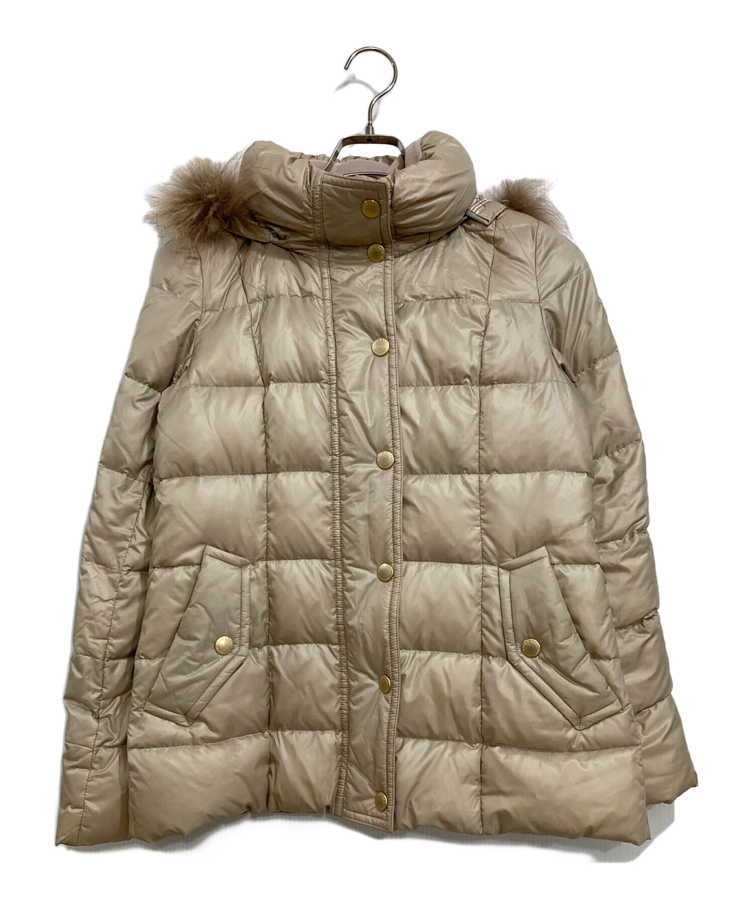 BLUE LABEL CRESTBRIDGE フード付きダウンM ベージュ 中古・古着通販】BLUE LABEL CRESTBRIDGE (ブルーレーベルクレスト