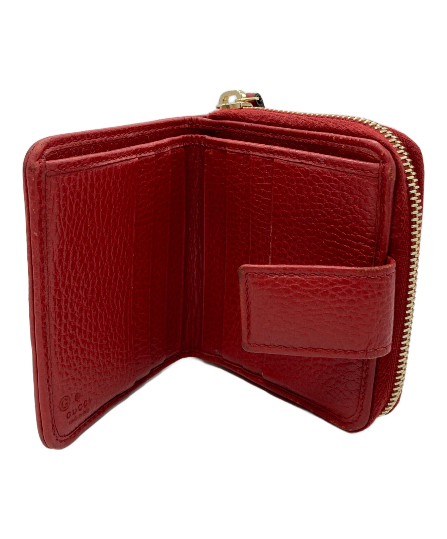 GUCCI二つ折り財布USED 中古・古着通販】GUCCI (グッチ) 2つ折り財布 ベージュ×レッド