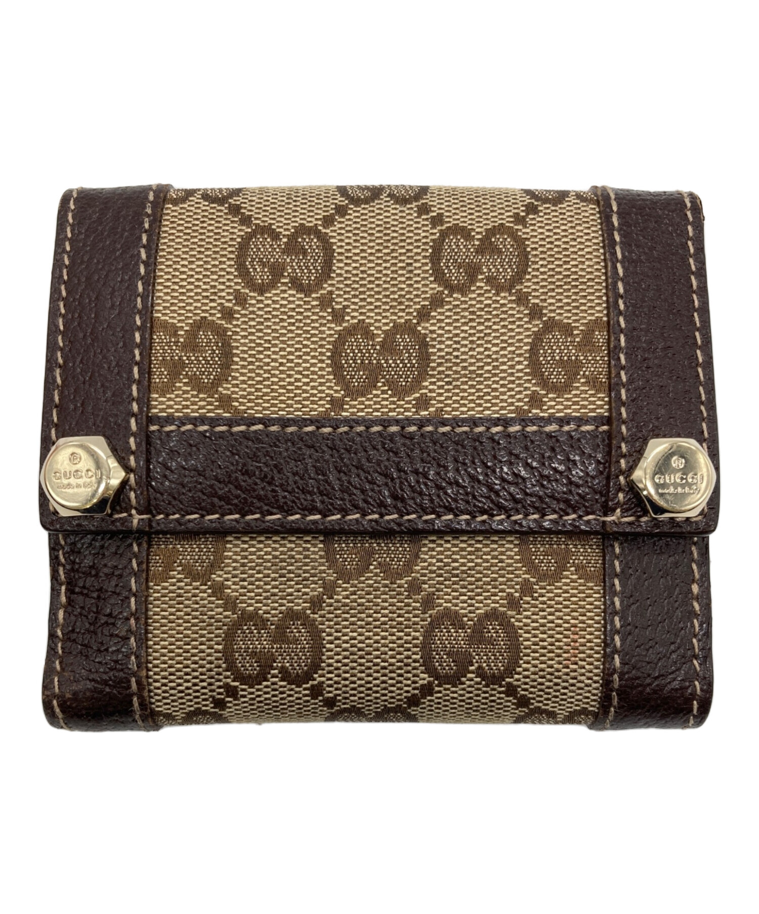 中古・古着通販】GUCCI (グッチ) 2つ折り財布 ベージュ｜ブランド
