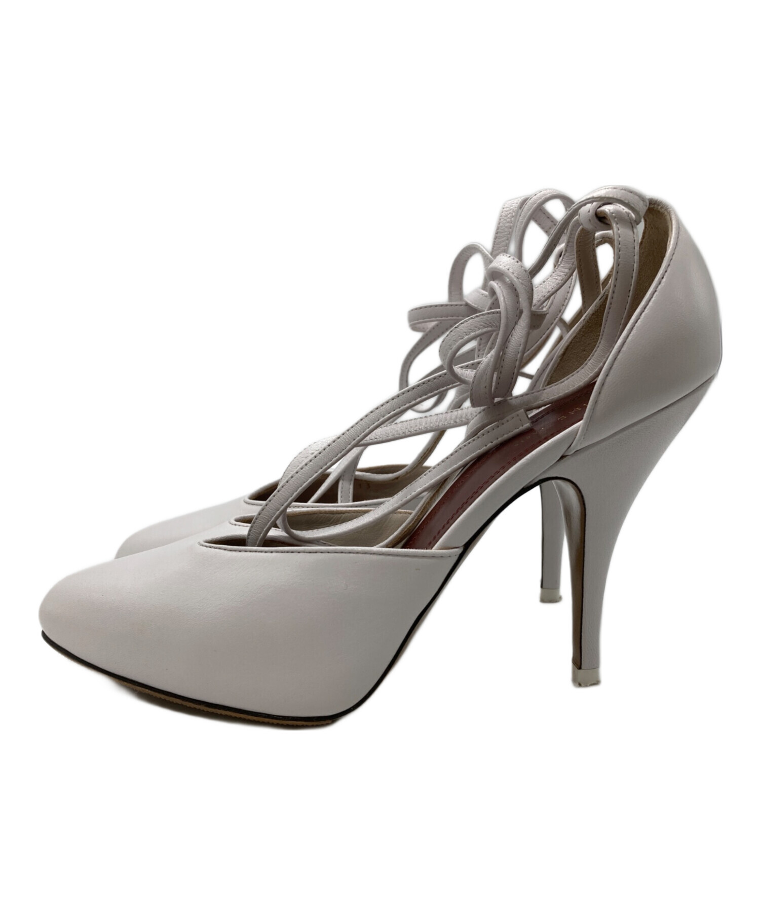 中古・古着通販】CELINE (セリーヌ) Tストラップパンプス ホワイト