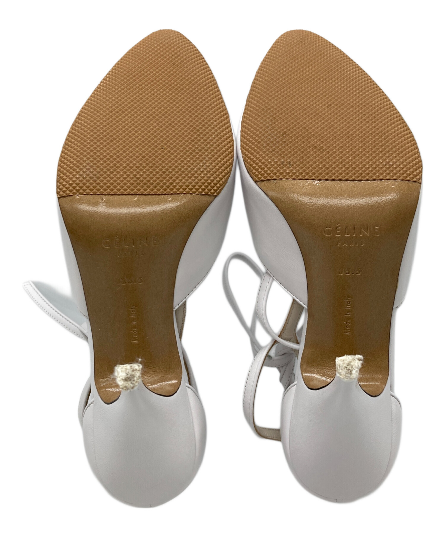 中古・古着通販】CELINE (セリーヌ) Tストラップパンプス ホワイト