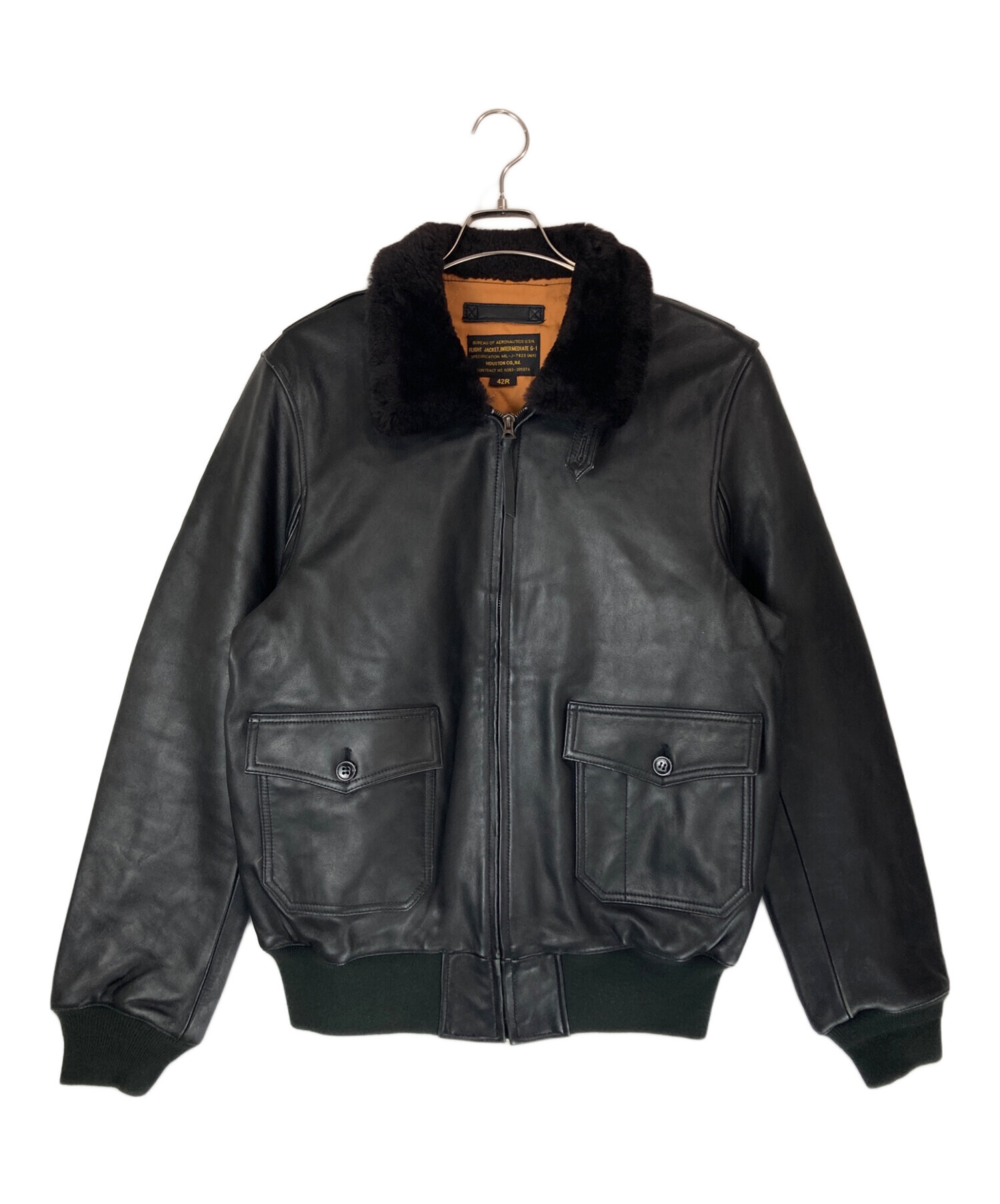 中古・古着通販】HOUSTON (ヒューストン) G-1 LEATHER JACKET ブラック