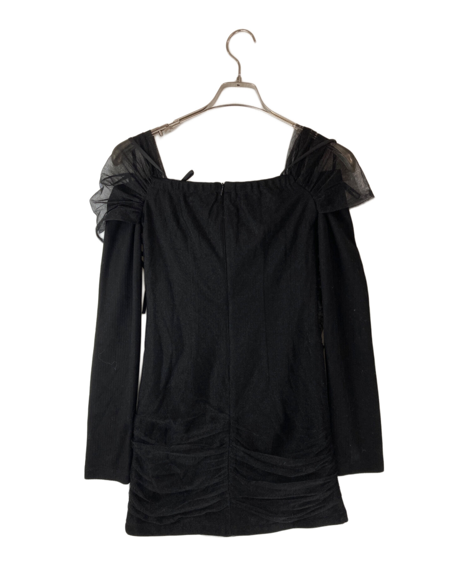 中古・古着通販】M me eme (エムミーエメ) Tulle drape mini onepiece