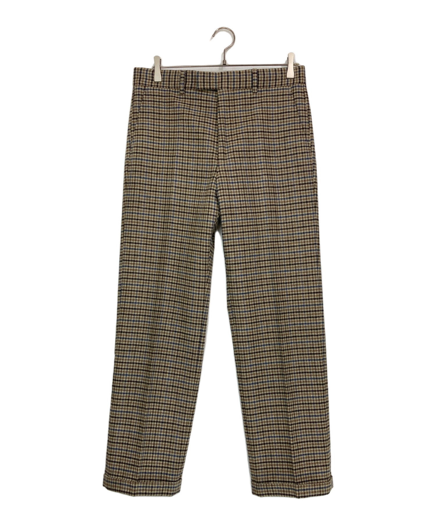 中古・古着通販】GUCCI (グッチ) ウールチェックスラックス ベージュ