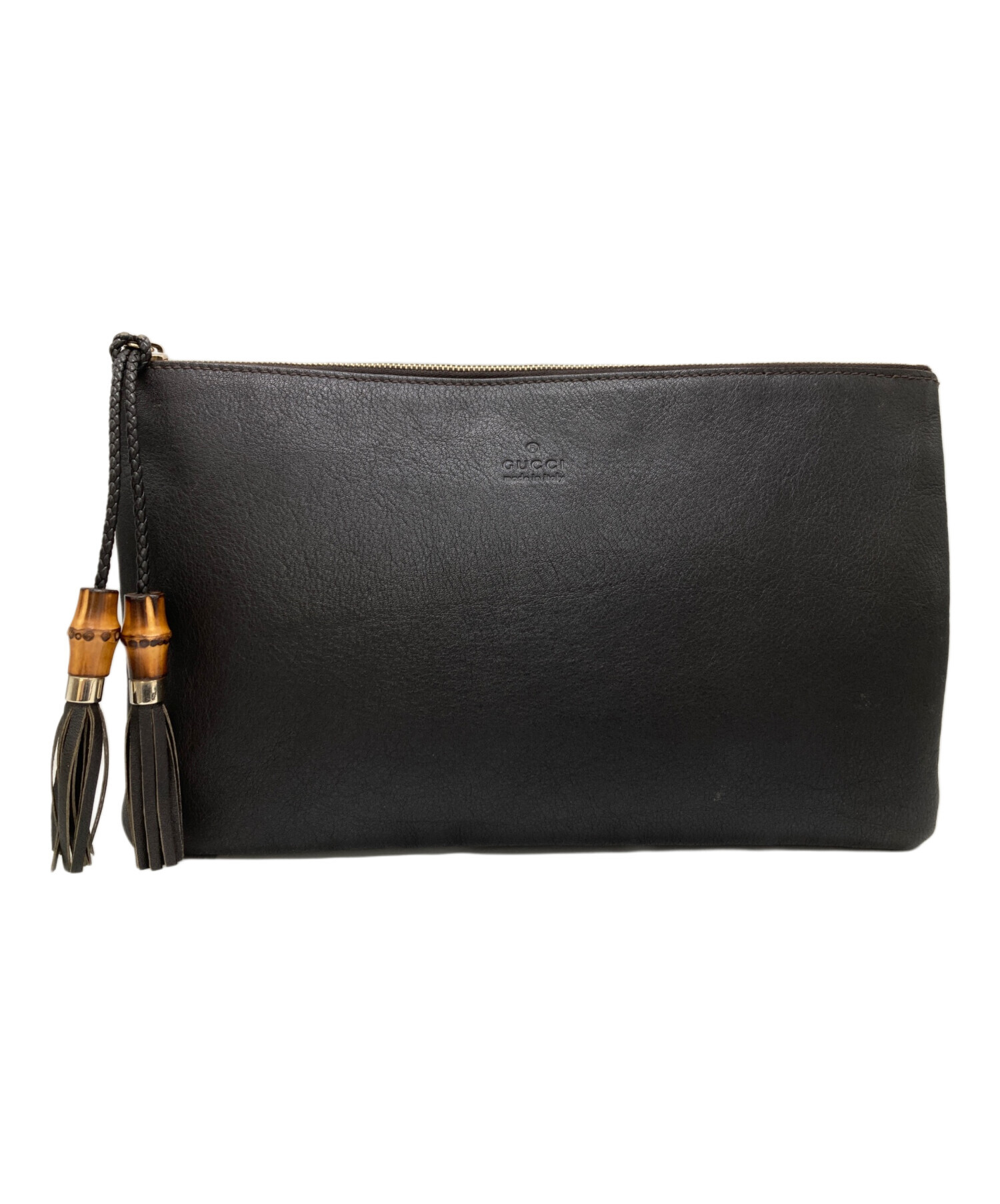 中古・古着通販】GUCCI (グッチ) タッセルクラッチバッグ ブラウン