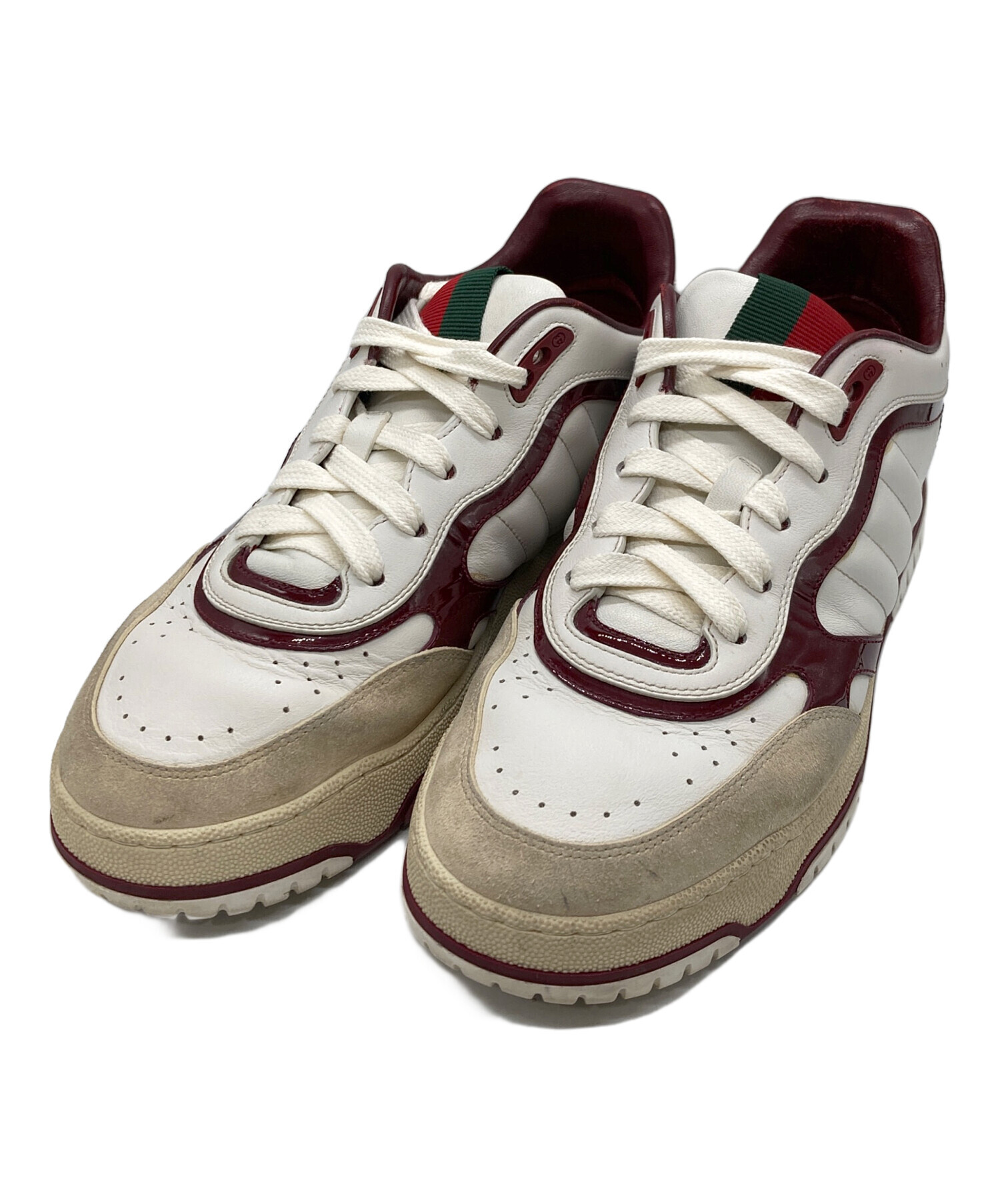 中古・古着通販】GUCCI (グッチ) リウェブレザースニーカー ホワイト