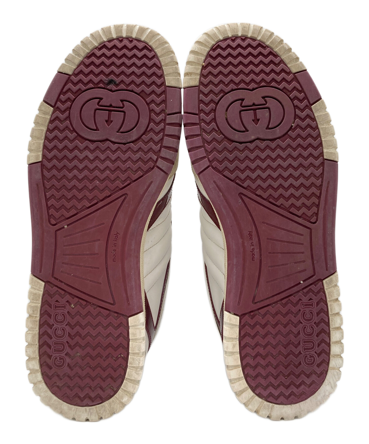 中古・古着通販】GUCCI (グッチ) リウェブレザースニーカー ホワイト 