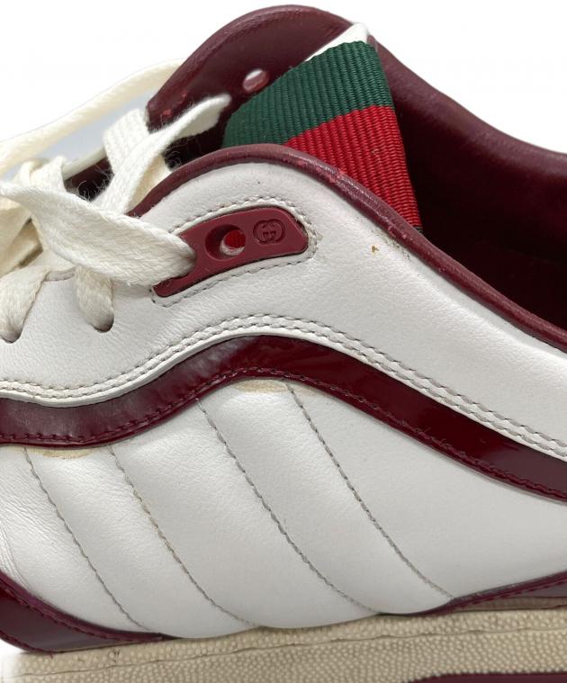 中古・古着通販】GUCCI (グッチ) リウェブレザースニーカー ホワイト
