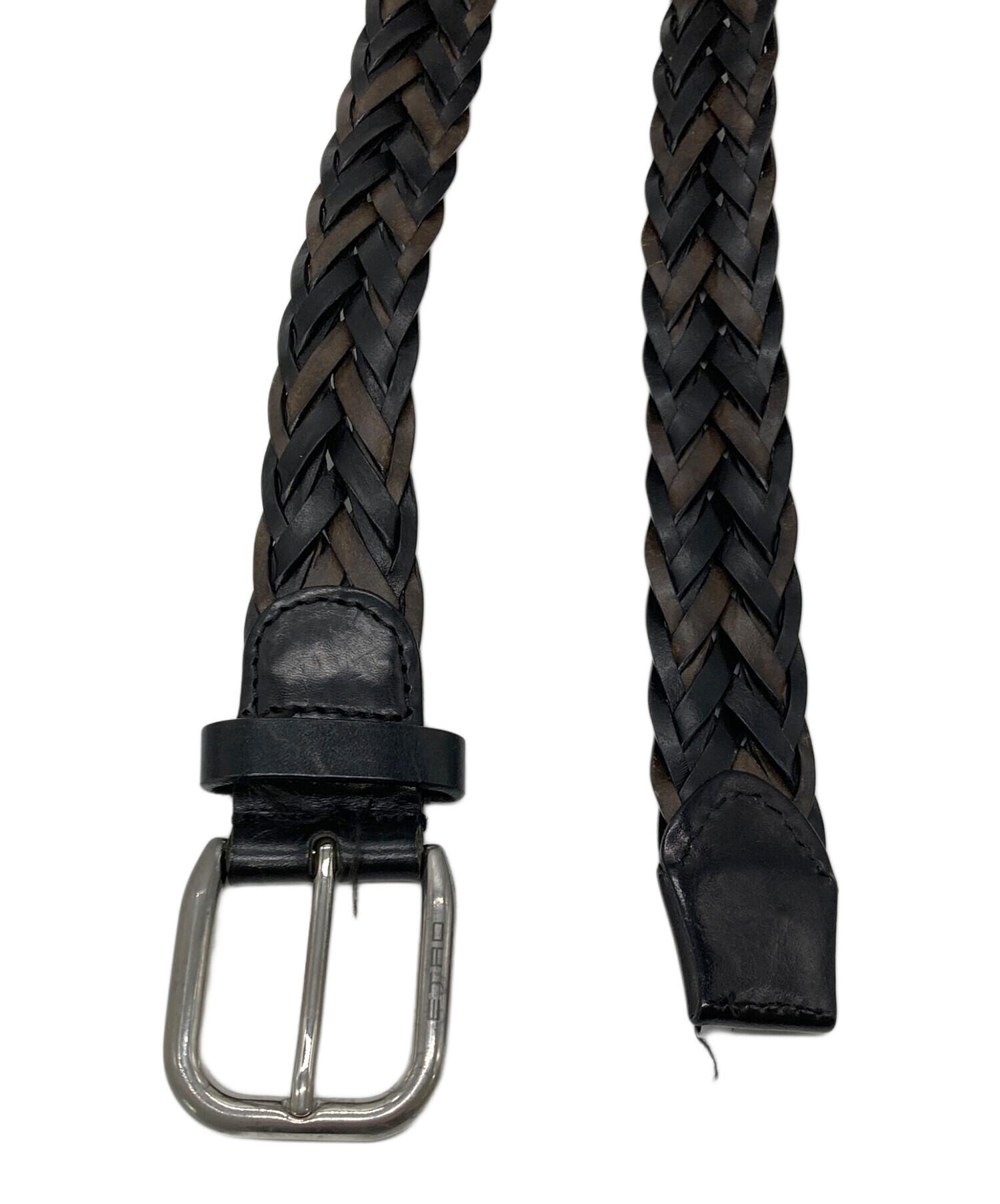 中古・古着通販】ETRO (エトロ) 編み込みレザーベルト ブラック