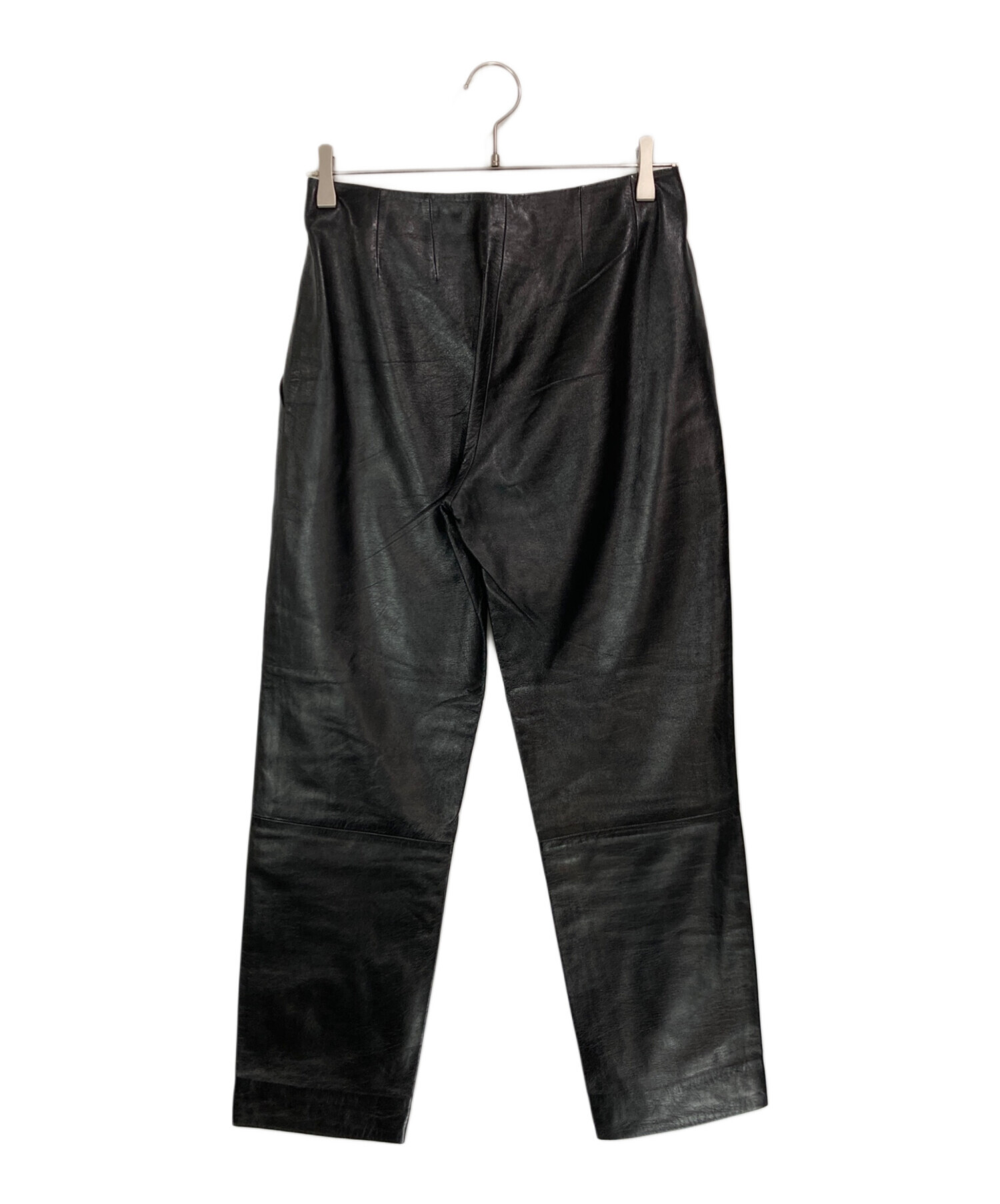 中古・古着通販】LOEWE (ロエベ) レザーパンツ ブラック サイズ:40