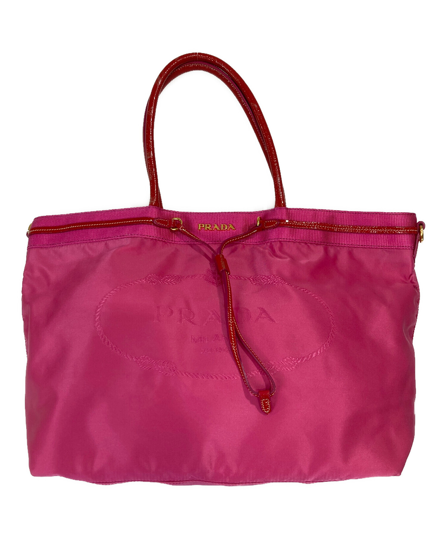中古・古着通販】PRADA (プラダ) トートバッグ ピンク×レッド