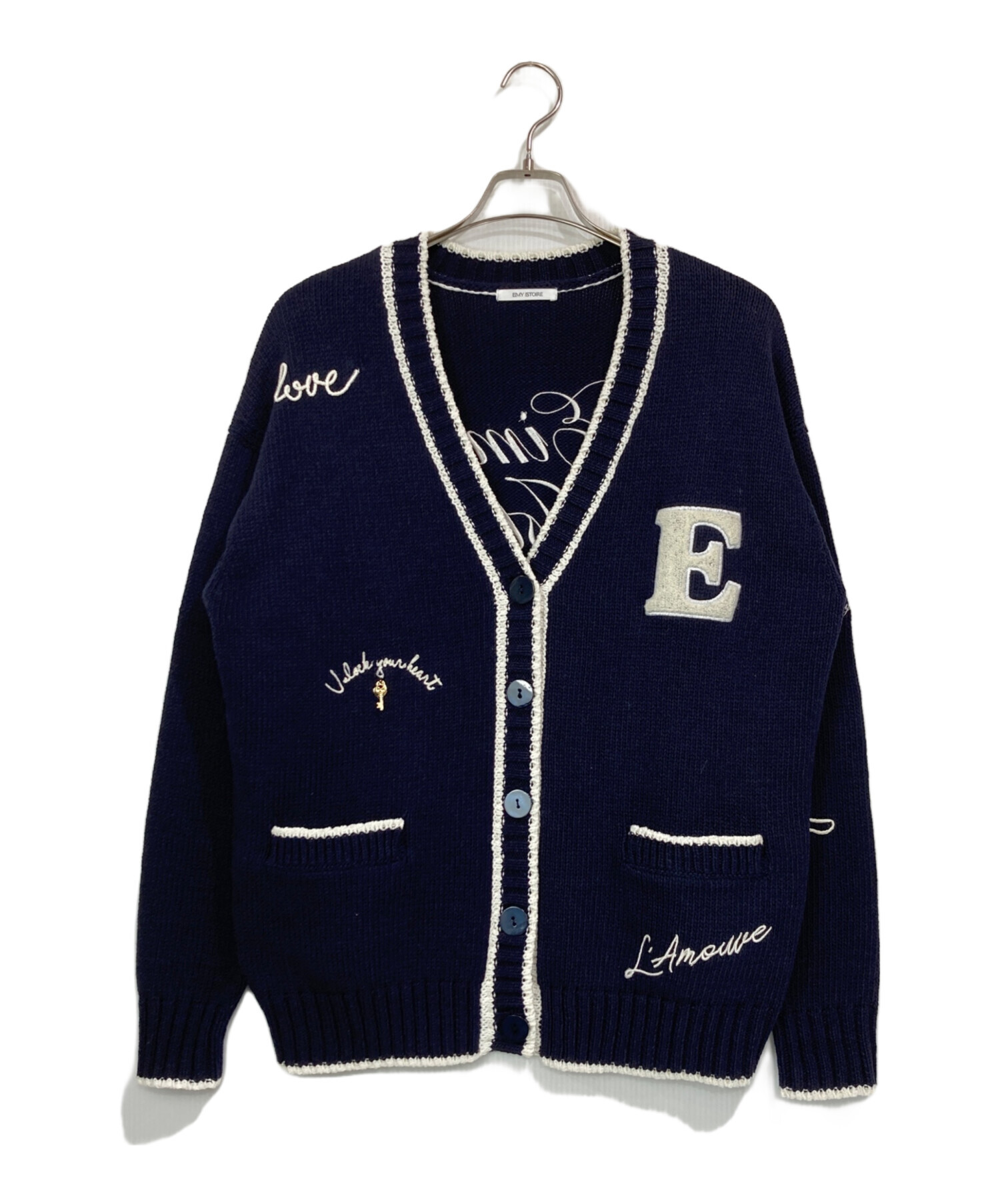 エイミーイストワール　カーディガン　ネイビー　1度のみ着用 中古・古着通販】eimy istoire (エイミーイストワール) Embroidery