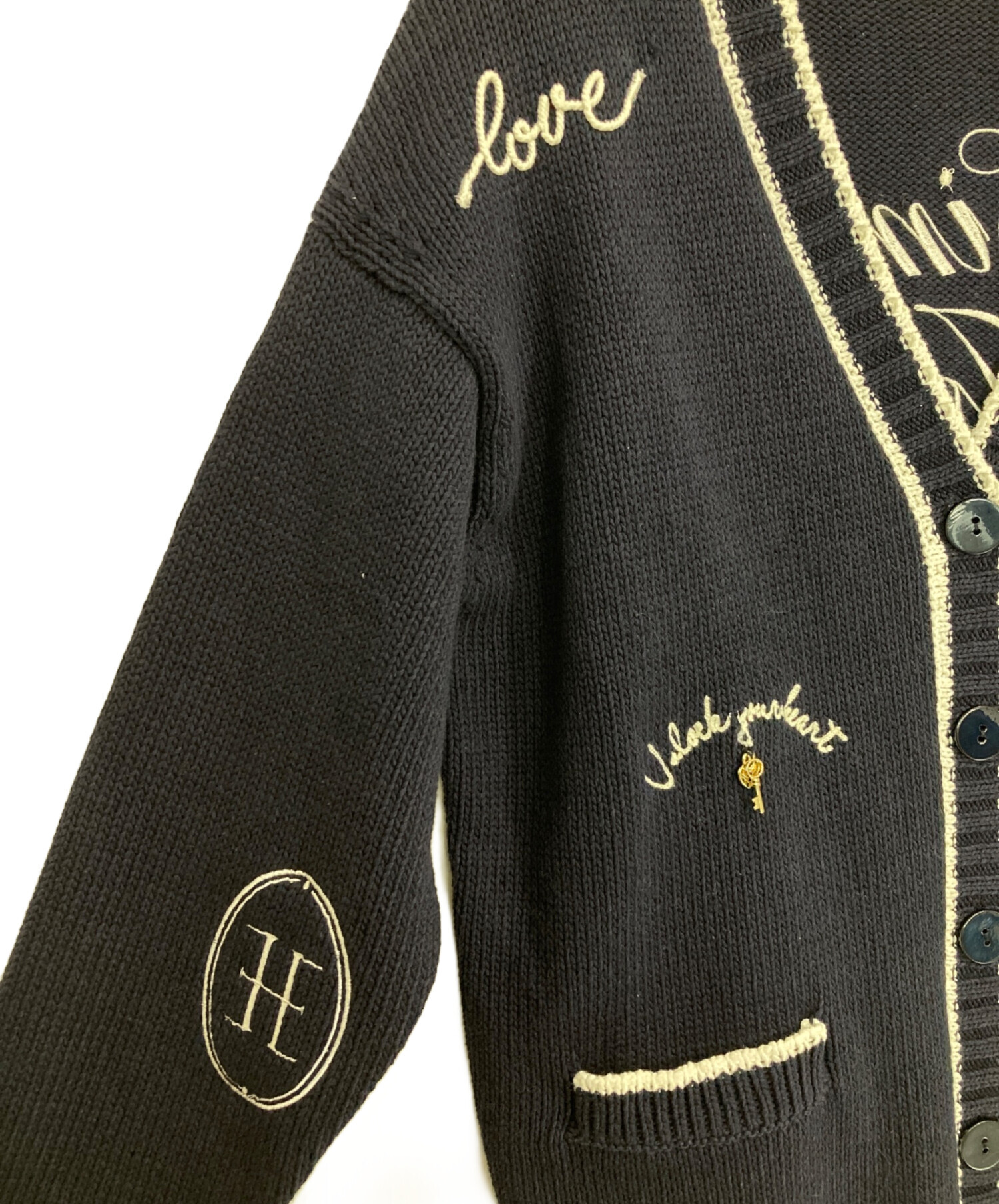 eimy istoire エイミーイストワール　ネイビー ニットカーディガン 中古・古着通販】eimy istoire (エイミーイストワール) Embroidery