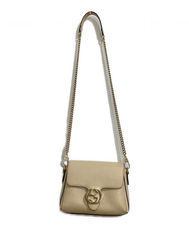 中古・古着通販】GUCCI (グッチ) チェーンショルダーバッグ ベージュ