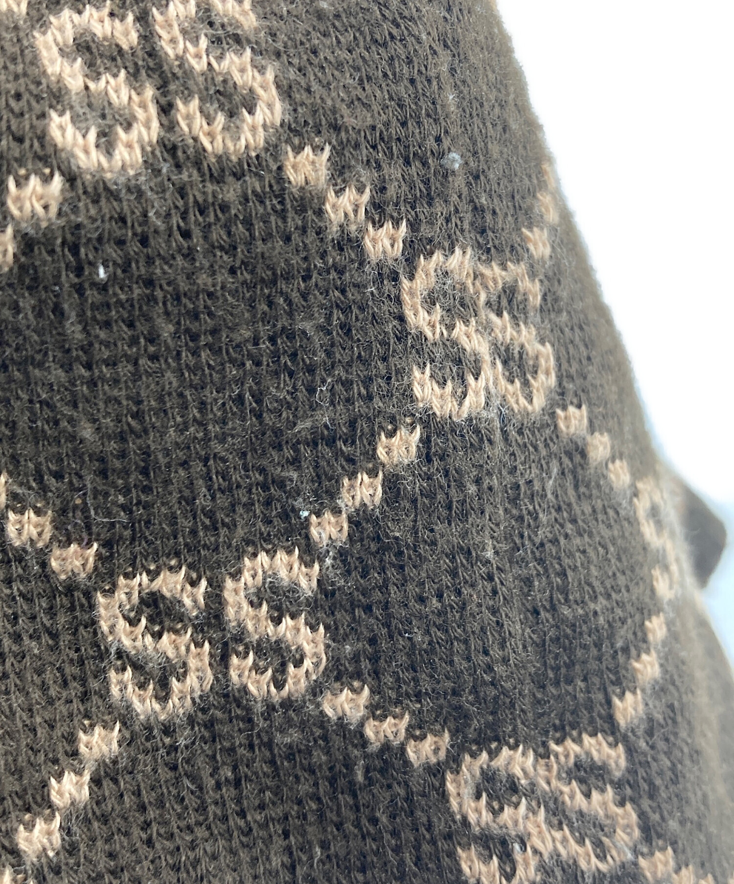 Stussy オールド　ステューシー　ブラウンニット　モノグラム　マフラー送料込 中古・古着通販】stussy (ステューシー) モノグラムビーニー ブラウン