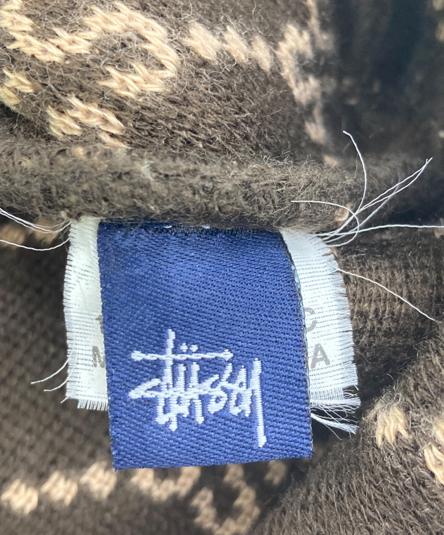 中古・古着通販】stussy (ステューシー) モノグラムビーニー ブラウン