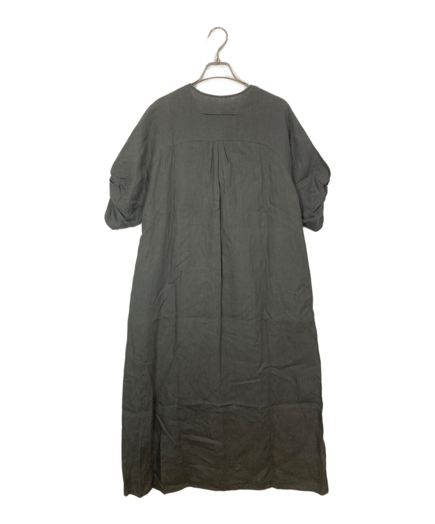 新品 ティッカ リネンツイストスリーブワンピース 25ss オリーブ 中古