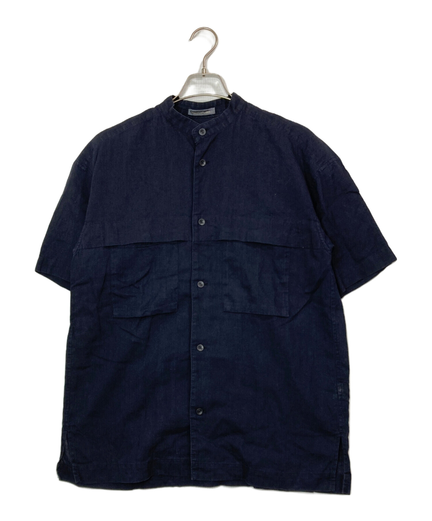 ISSEY MIYAKE イッセイミヤケ ノースリーブ リネンシャツ 中古・古着通販】ISSEY MIYAKE MEN (イッセイミヤケメン) バンドカラー