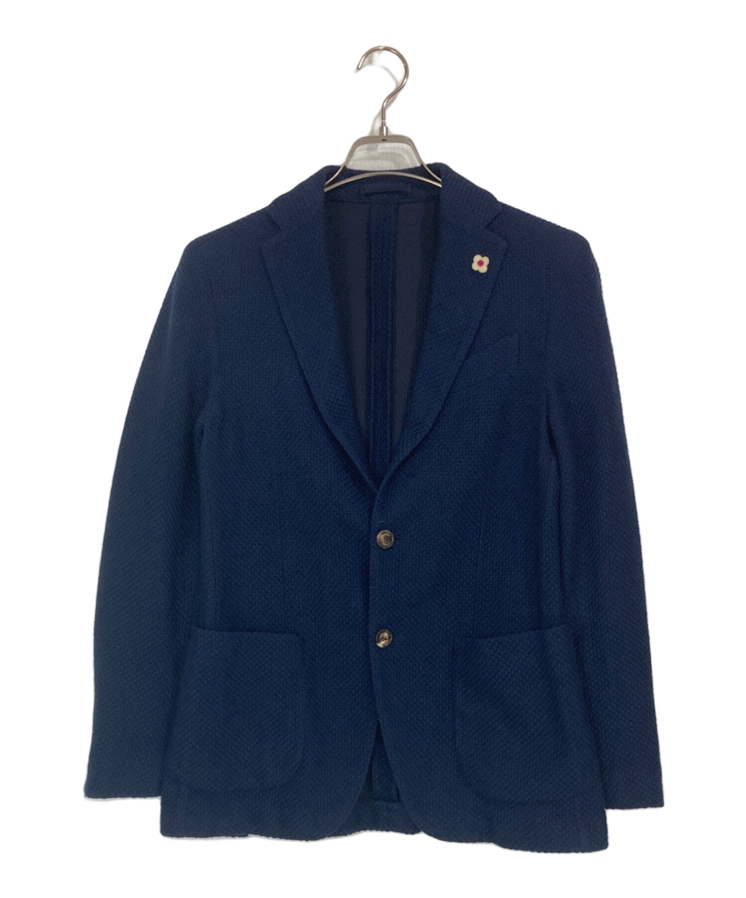 【未使用級】LARDINI ブートニエール付テーラードジャケット ネイビー 48 中古・古着通販】LARDINI (ラルディーニ) 2Bテーラードジャケット