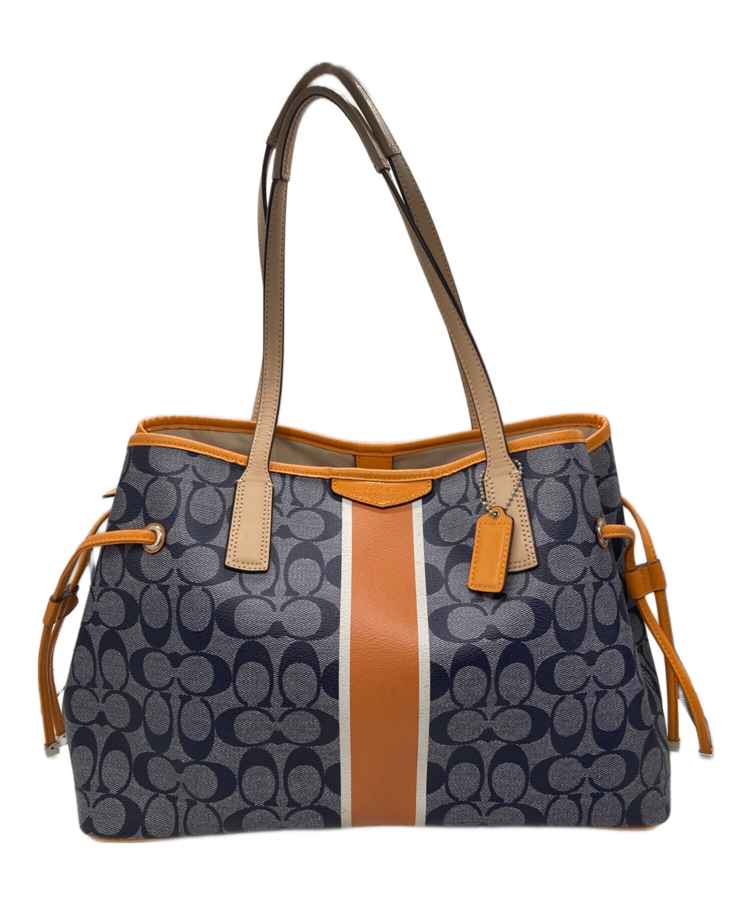 中古・古着通販】COACH (コーチ) シグネチャーストライプキャリー