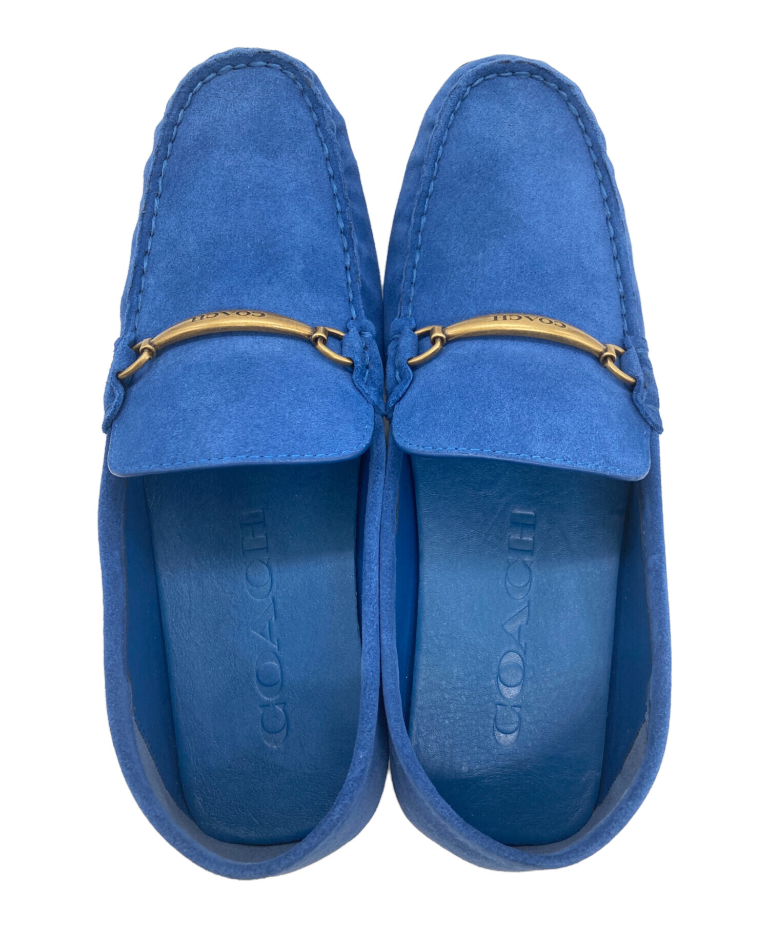 極美品 COACH ドライビングシューズ G5108 青 7D 24.5 レザー 中古・古着通販】COACH (コーチ) ドライビングシューズ ブルー サイズ