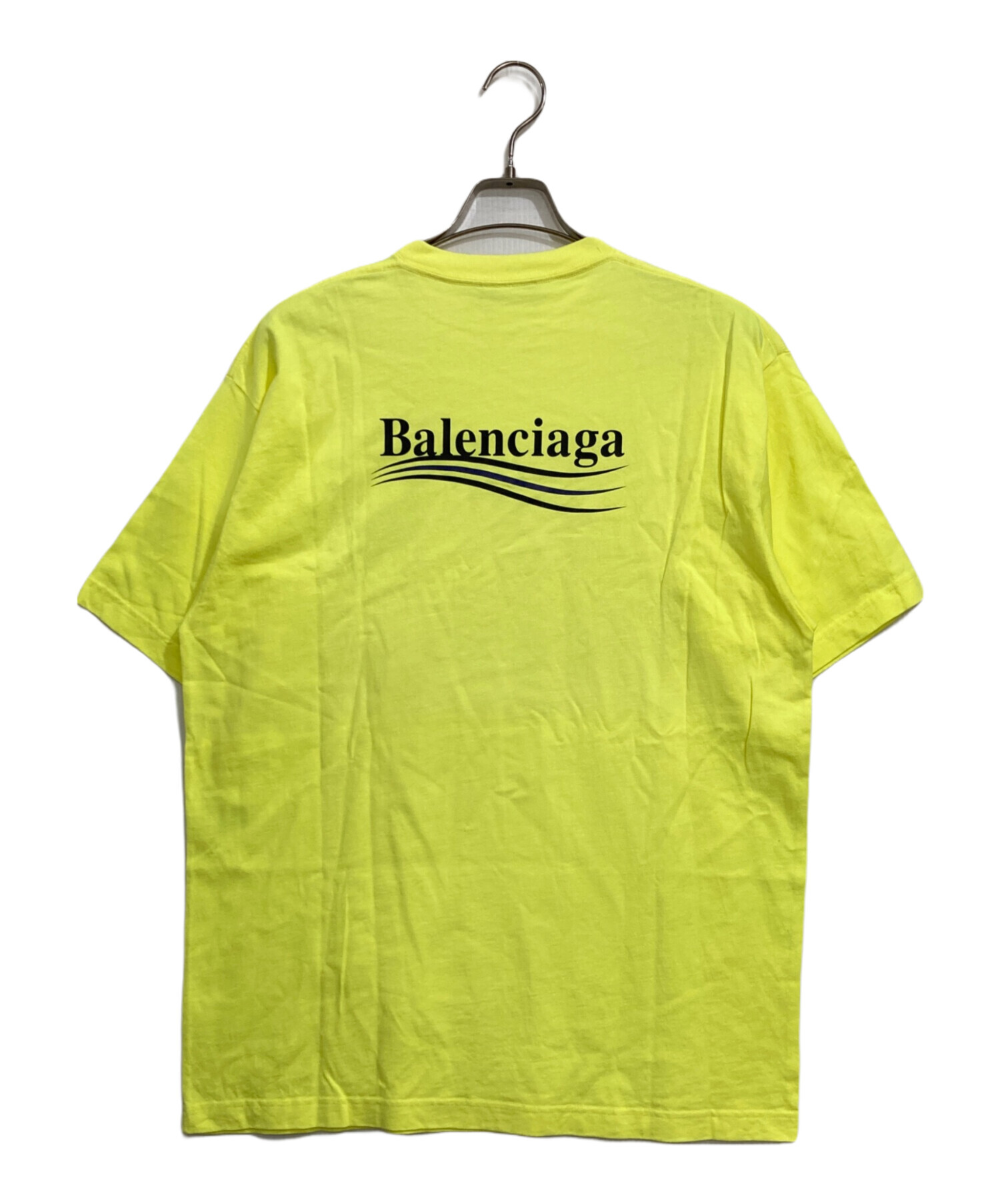 バレンシアガ　Tシャツ　蛍光黄色 中古・古着通販】BALENCIAGA (バレンシアガ) キャンペーンロゴTシャツ