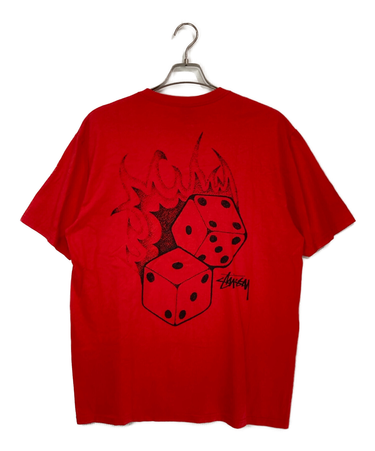 中古・古着通販】stussy (ステューシー) FIRE DICE TEE レッド サイズ 