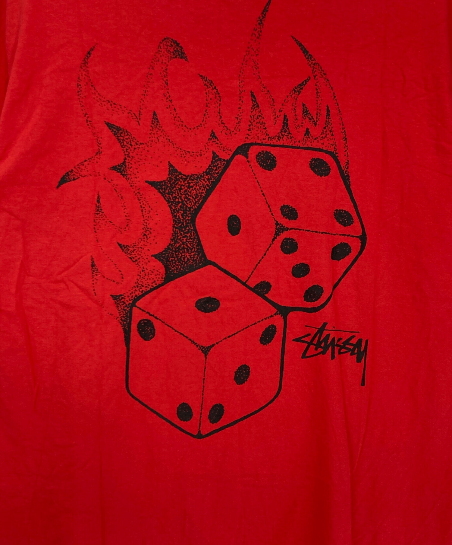 中古・古着通販】stussy (ステューシー) FIRE DICE TEE レッド サイズ 