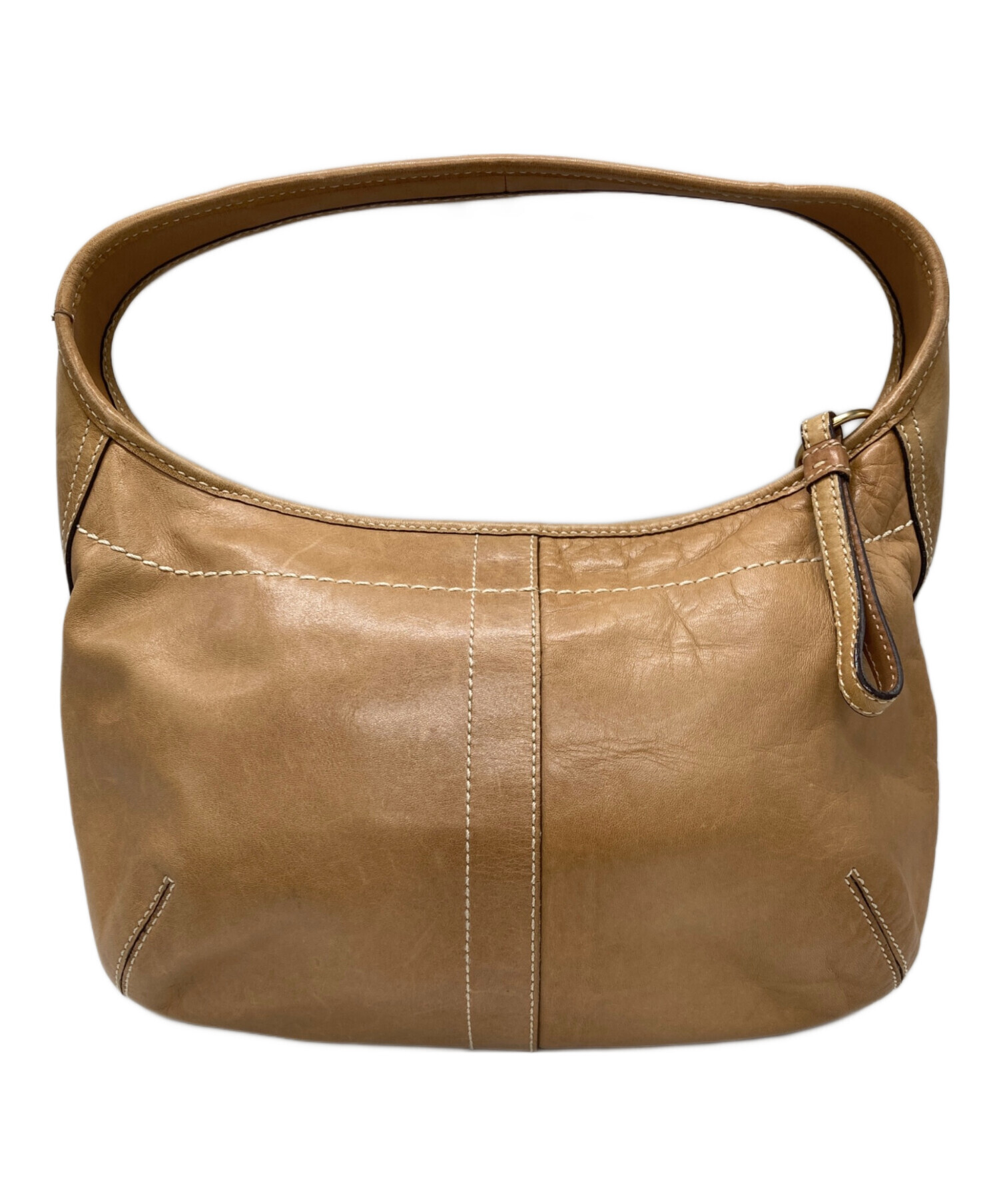 中古・古着通販】COACH (コーチ) レザーワンショルダーバッグ ベージュ 
