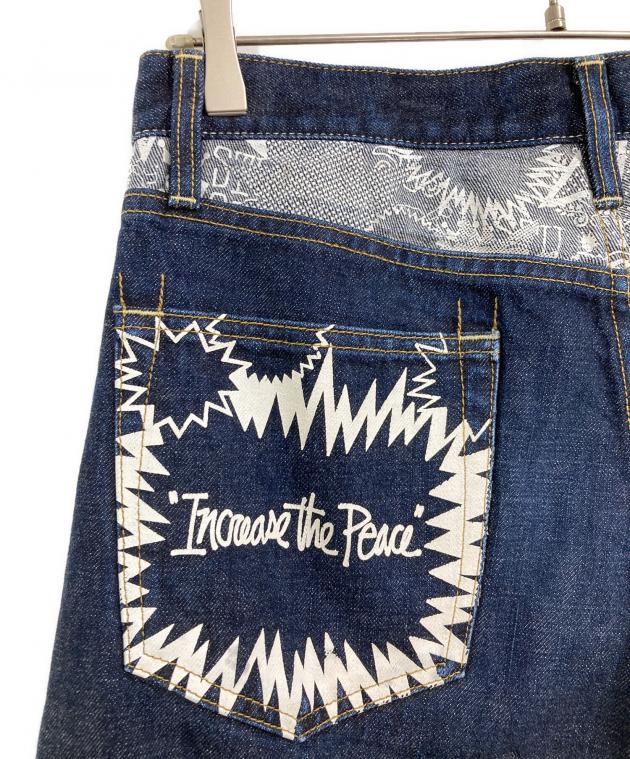 【希少】ステューシー 初期 筆記体ロゴ刺繍 デニム w34 裏原90s ハチノス 中古・古着通販】stussy (ステューシー) プリントデニムパンツ