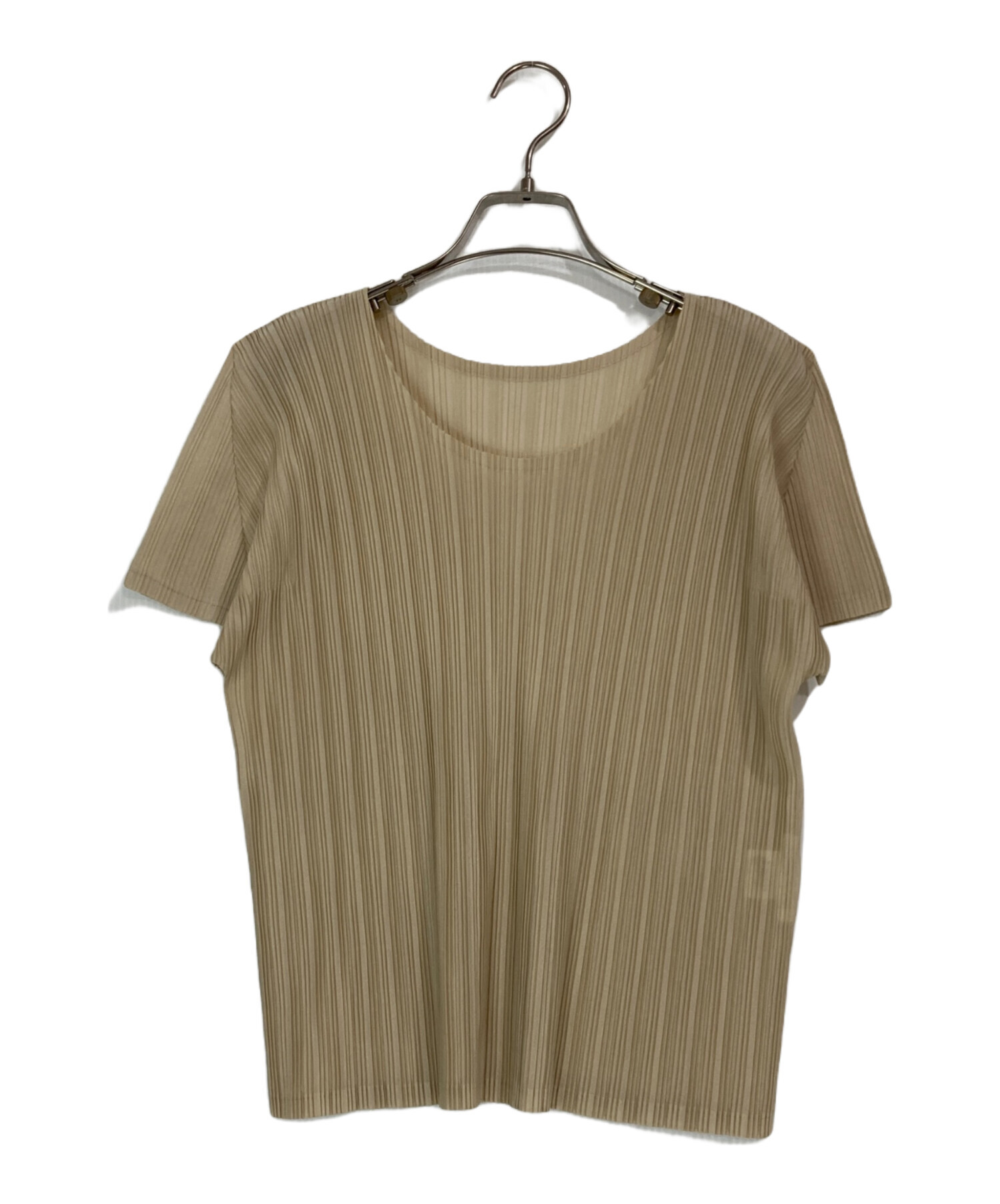 プリーツプリーズ PLEATS PLEASE プリーツ カットソー 衣料品 トップス ポリエステル レディース ベージュ系 【中古】 中古・古着通販】PLEATS PLEASE (プリーツプリーズ) プリーツ