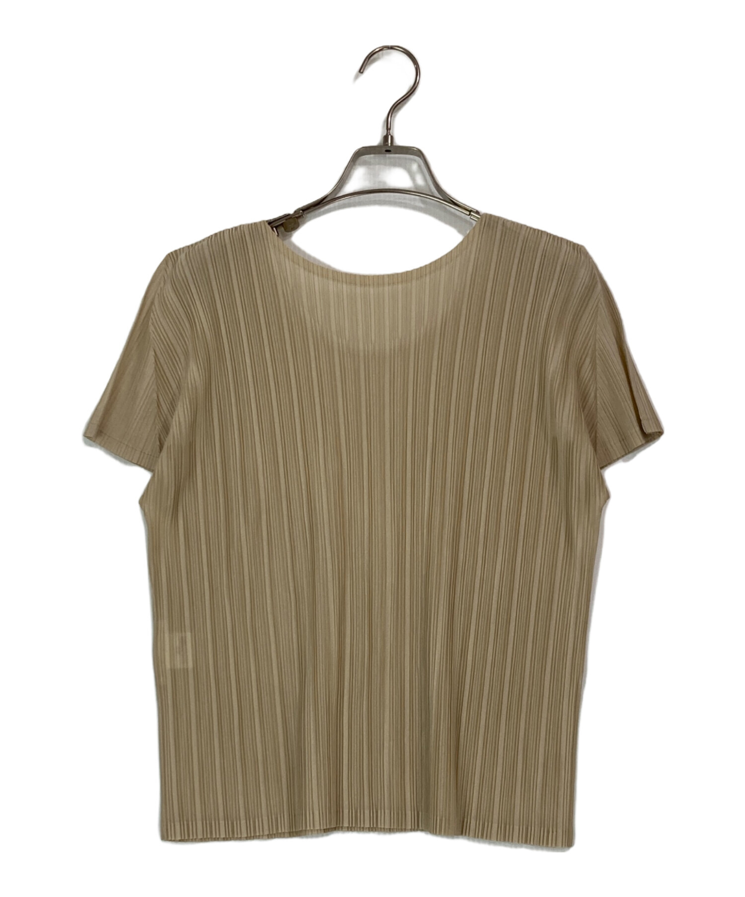 PLEATS PLEASE プリーツプリーズ ブラウス L ベージュ 【古着】【中古】【送料無料】 中古・古着通販】PLEATS PLEASE (プリーツプリーズ) ジップアップ