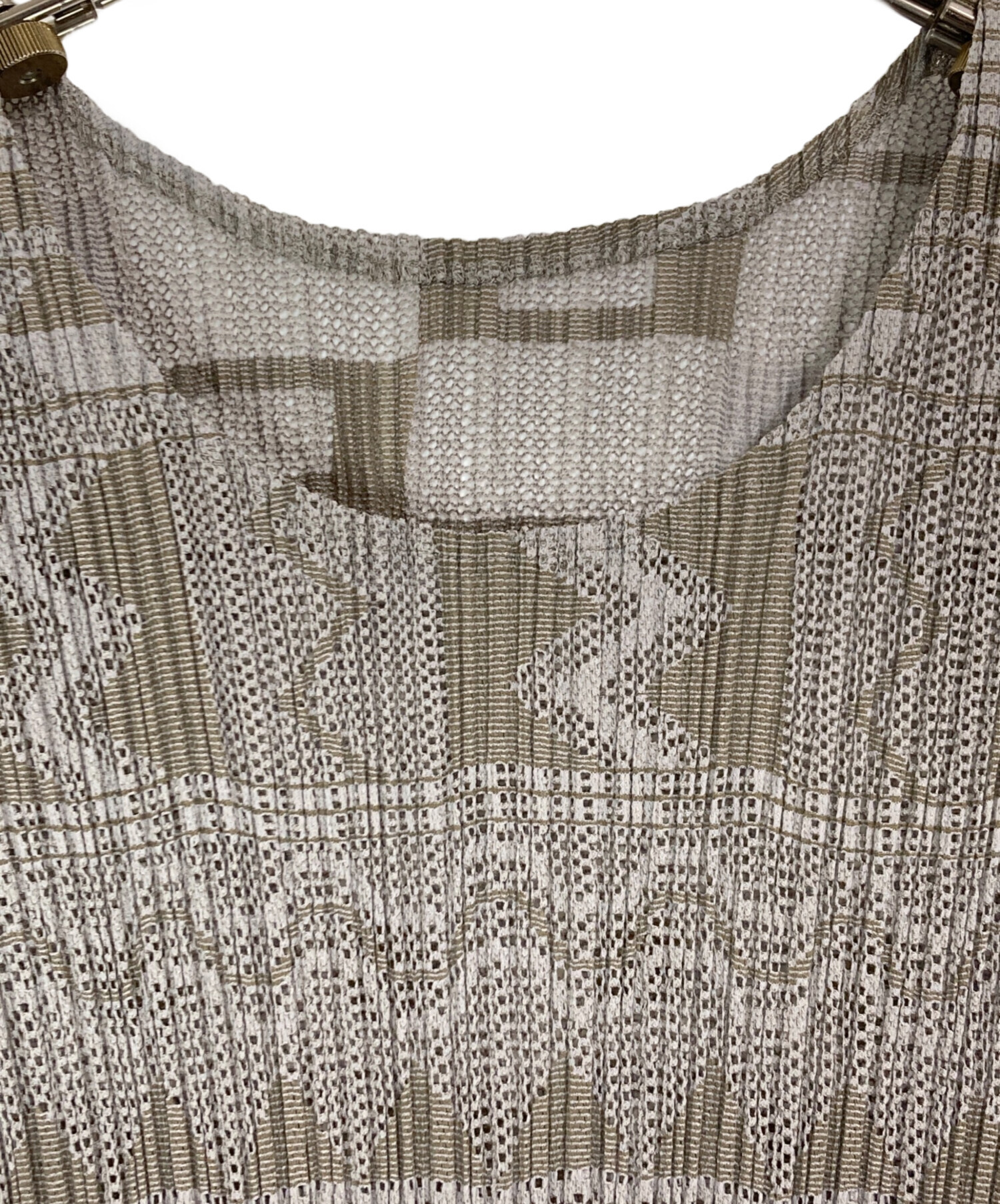 【人気】pleats please 半袖　カットソー　メッシュ　柄　サイズ3 中古・古着通販】PLEATS PLEASE (プリーツプリーズ) 総柄プリーツ