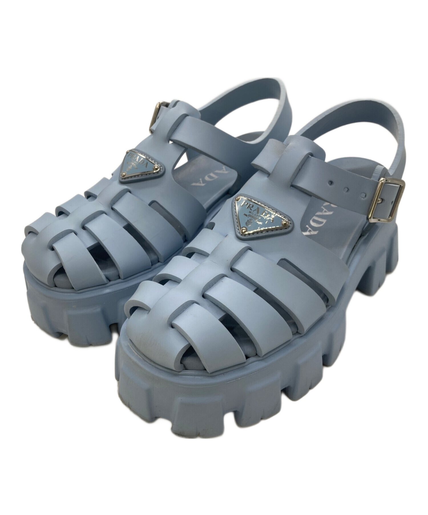中古・古着通販】PRADA (プラダ) モノリスラバーサンダル ブルー