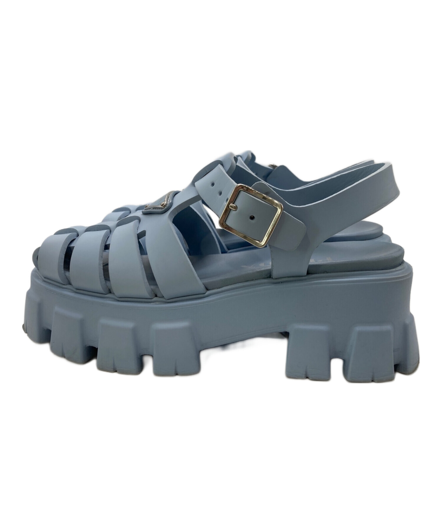 中古・古着通販】PRADA (プラダ) モノリスラバーサンダル ブルー