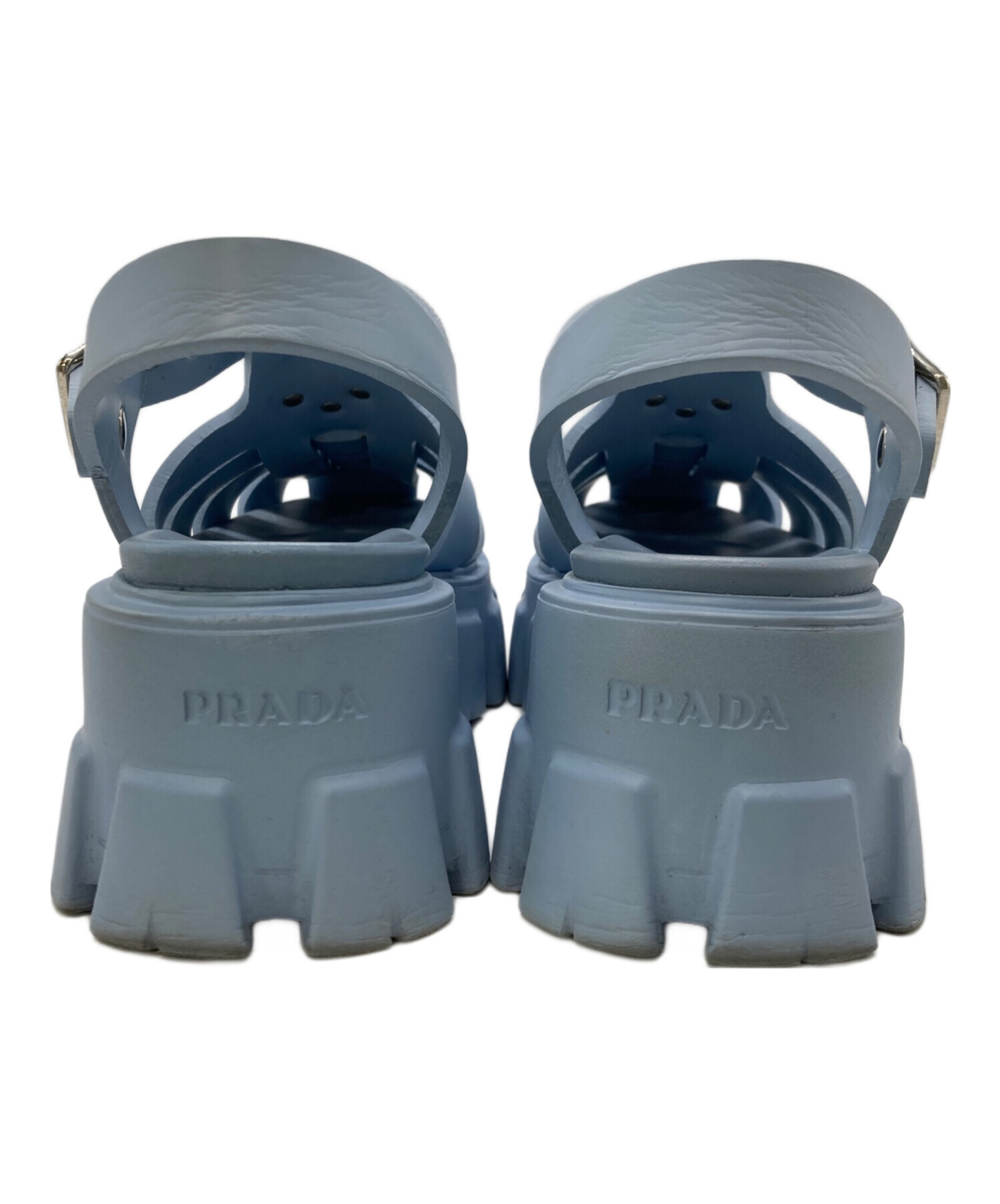 中古・古着通販】PRADA (プラダ) モノリスラバーサンダル ブルー
