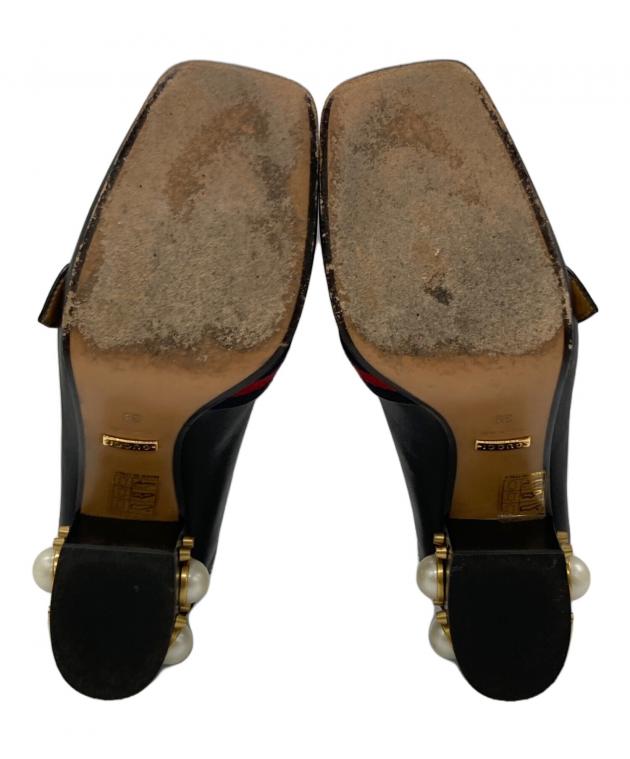 中古・古着通販】GUCCI (グッチ) GGマーモントレザーパンプス ブラック