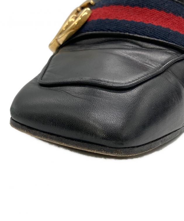中古・古着通販】GUCCI (グッチ) GGマーモントレザーパンプス ブラック