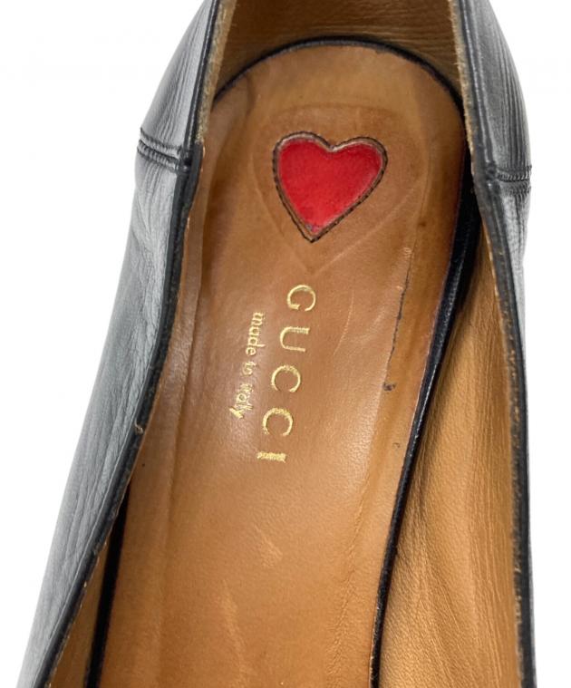 中古・古着通販】GUCCI (グッチ) GGマーモントレザーパンプス ブラック