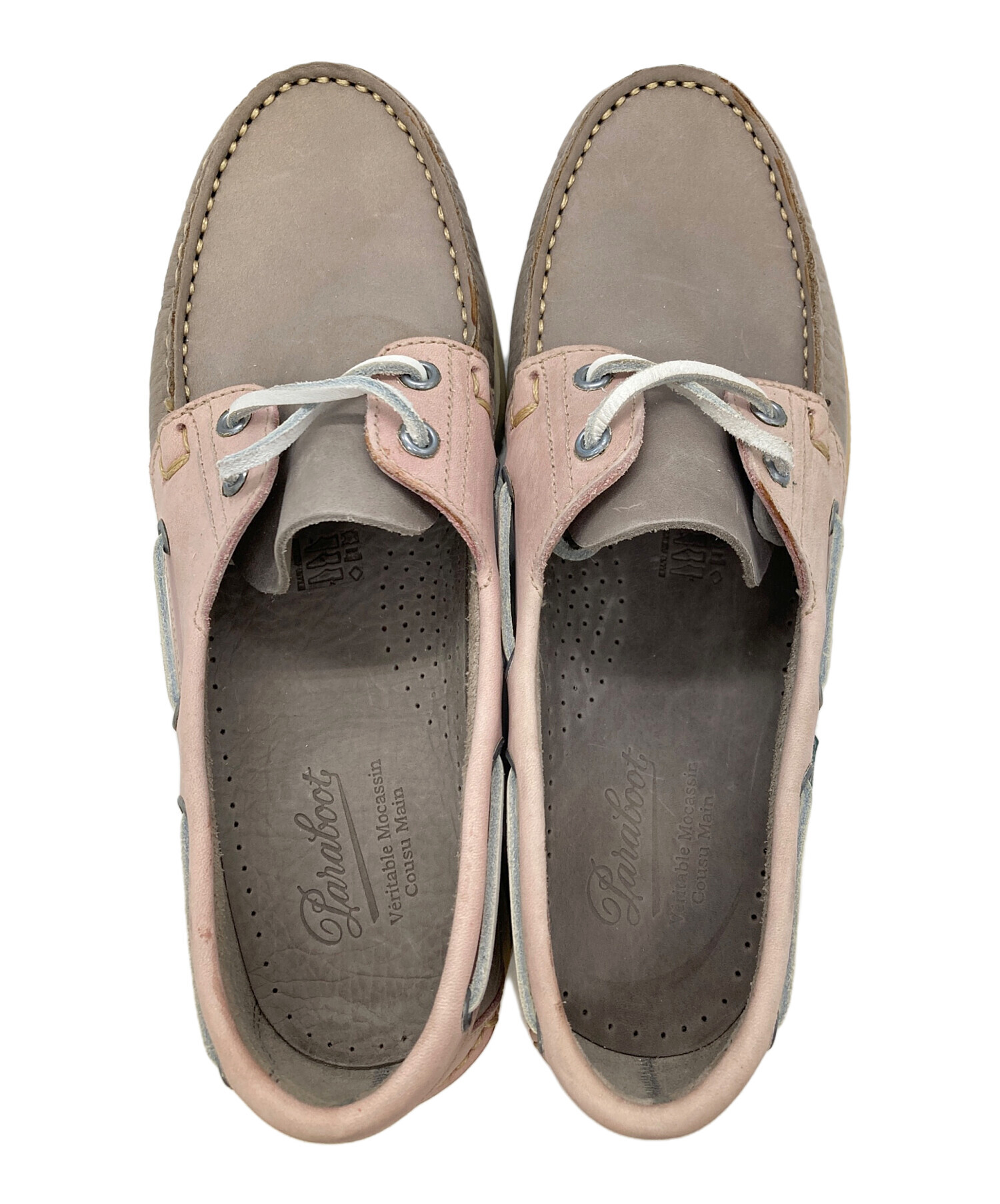 paraboot グレー デッキシューズ 中古・古着通販】PARABOOT (パラブーツ) デッキシューズ グレー×ピンク