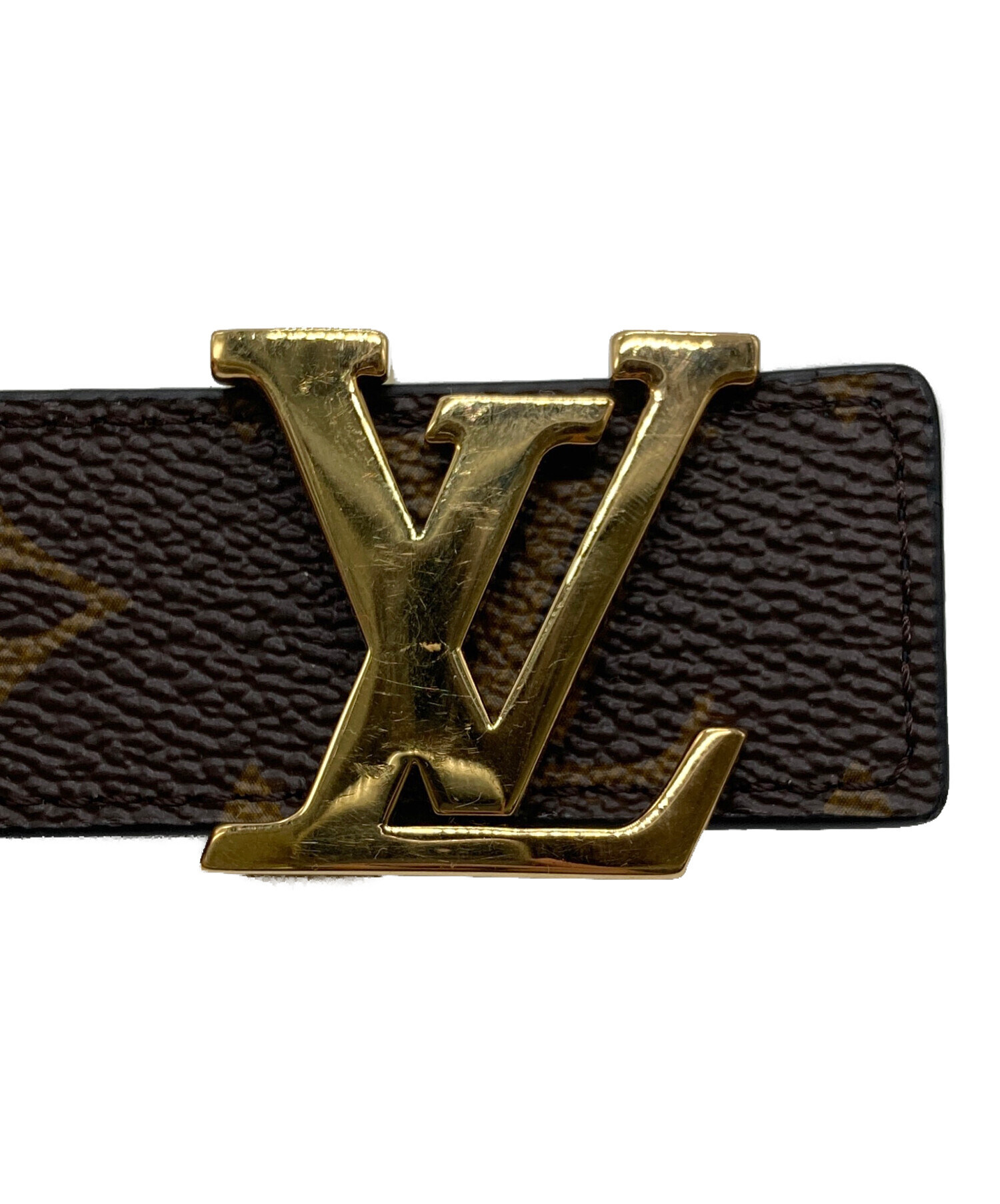 Louis Vuitton ベルト ブラウン ブラック M1451 中古・古着通販】LOUIS VUITTON (ルイ ヴィトン) モノグラムベルト
